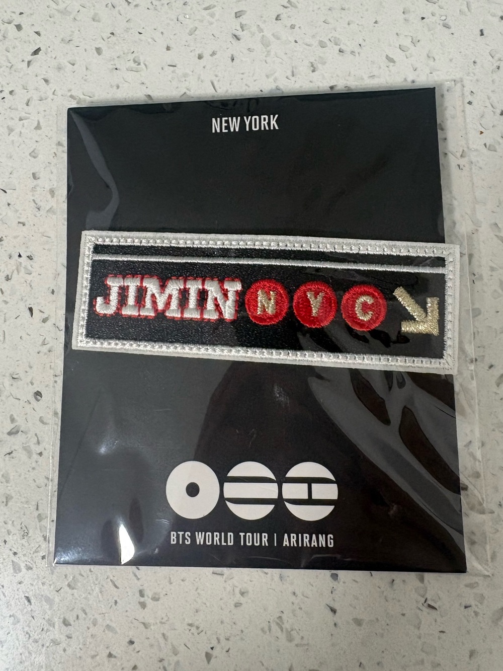 Exclusive BTS Arirang New York Pop Up Embroidered Patch Clip Pin - Jimin